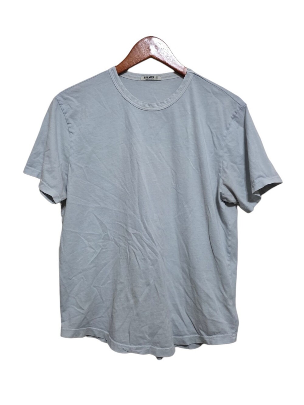 Buck Mason Pima Curved Hem Tee in Sky Blue Size Medium